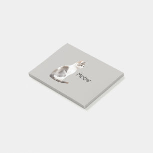 Graue Weiße Katze Post-it Klebezettel