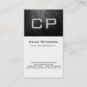 Graue, weiße Monogramm-Visitenkarte Visitenkarte