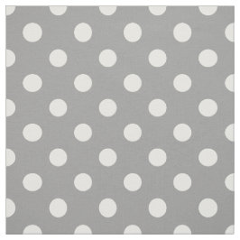 Graue, weiße Polka-Punkte-Muster Stoff