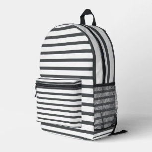 Graue weiße Streifen Bedruckter Rucksack