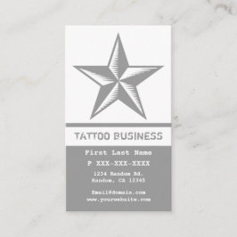 Graue weiße Tätowierkarten Visitenkarte