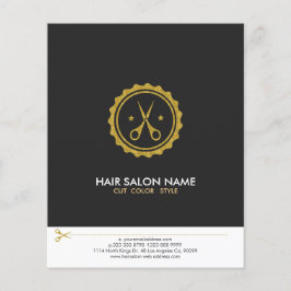 Graue weiße und goldene Scheren - Haarstylist-Logo Flyer