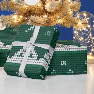 Graue, weiße und rote Weihnachtsbekleidung Geschenkpapier