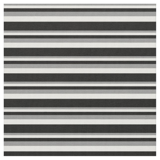 Graue, weiße und schwarze Streifen Stoff (Nahaufnahme)