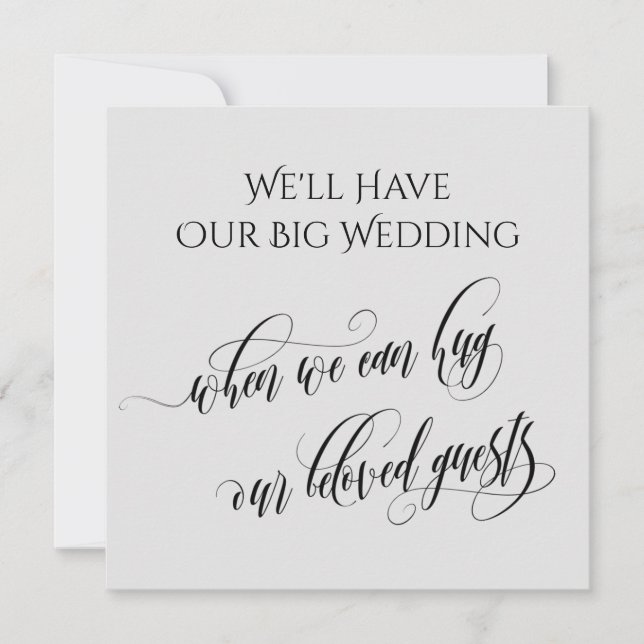 Graue, wenn wir dich mit einer verspäteten Hochzei Einladung (Vorderseite)