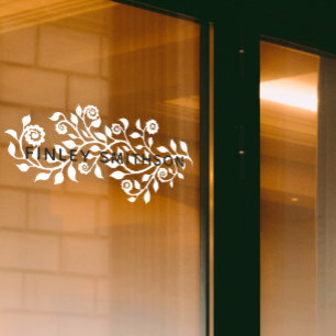 Graue Wirbel mit Blumenmuster Elegant Klasse Stilv Fensteraufkleber