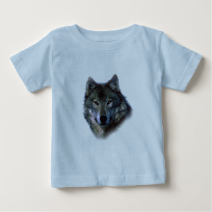 Graue Wolf Augen Baby T-shirt