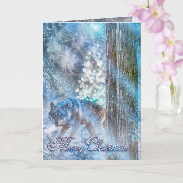 Graue Wolf-SAISON DER WOLF-Karte Karte (Orchidee)