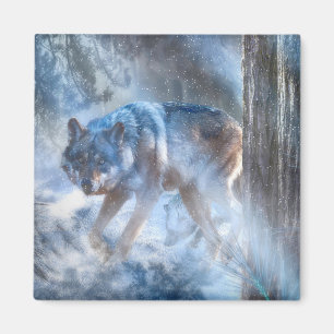 Graue Wolf-SAISON DER WOLF Magnet