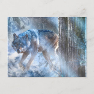 Graue Wolf-SAISON DER WOLF Postkarte