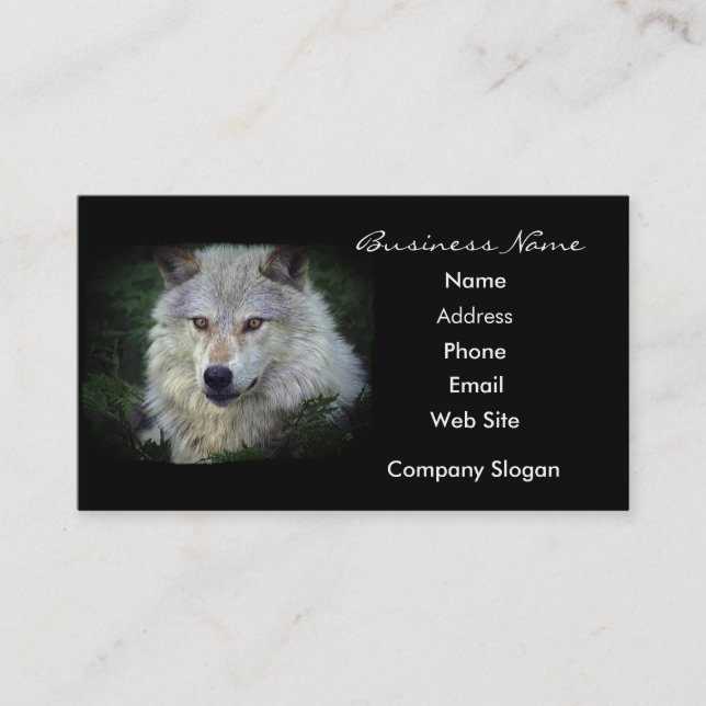 Graue Wolf Wildlife Support Business Card Visitenkarte (Vorderseite)
