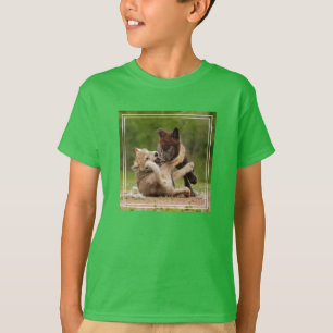 Graue Wolfwelpen ringen T-Shirt