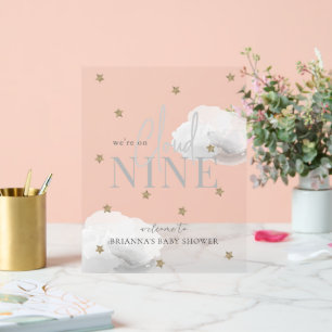 Graue Wolke 9 Sterne Wasserfarbe Baby Dusche Willk Acrylschild