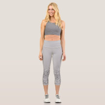 Graue Yoga Pants Hochwaisted Capris