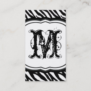 Graue Zebra Print Pattern Business Card Visitenkarte