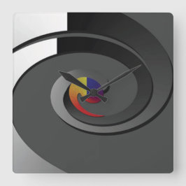 Graue zeitgenössische Wanduhr - 4 Kasten-Strudel