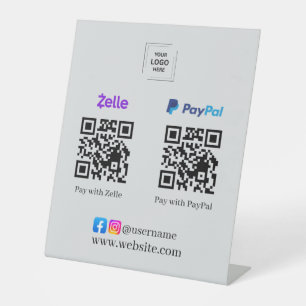 Graue Zelle PayPal QR-Code-Scan-Zahlungspodest Sockelschild