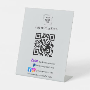 Graue Zelle PayPal QR-Code-Scan-Zahlungspodest Sockelschild
