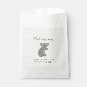 Graue Zickzack Koalabärn-Babyduschenbevorzugung Geschenktütchen