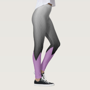Graue Zickzack Lavendel lila, anpassbare Farbe Leggings