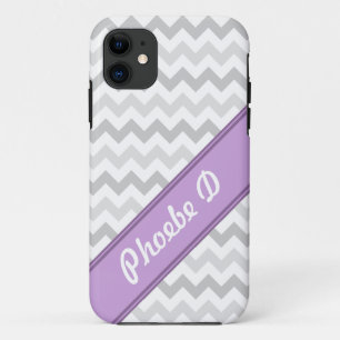 Graue Zickzack Lila personalisierte iPhone 5 Fall Case-Mate iPhone Hülle