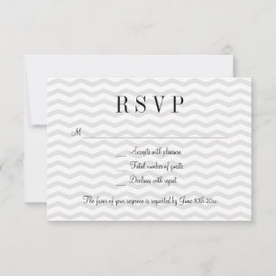 Graue Zickzack Muster UAWG Hochzeitskarten RSVP Karte