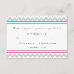 Graue Zickzack UAWG Wedding Card RSVP Karte