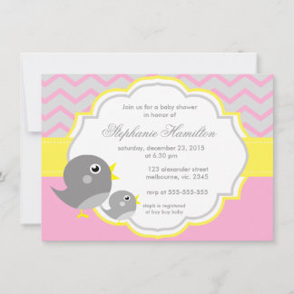 Graue Zickzack Zitronenneutraldusche Einladung