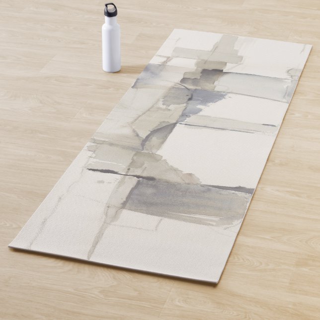 Grauer abstrakter Druck der Improvisations-I Yogamatte (Beispiel)