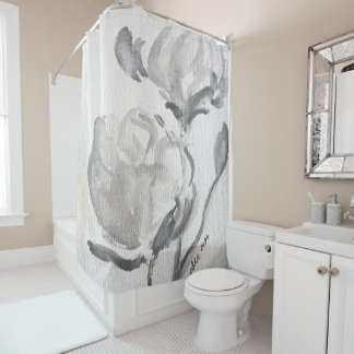 Grauer Abstrakter Duschvorhang