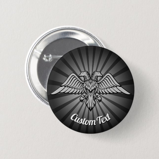 Grauer Adler mit zwei Köpfen Button (Vorne & Hinten)