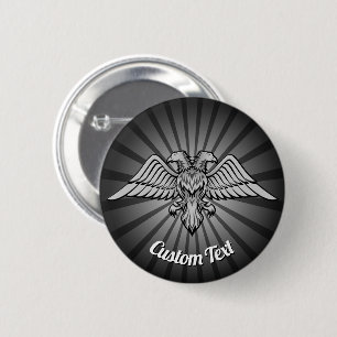 Grauer Adler mit zwei Köpfen Button