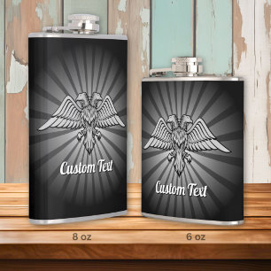 Grauer Adler mit zwei Köpfen Hip Flask Flachmann