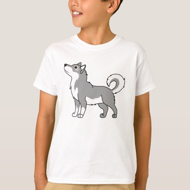 Grauer alaskischer Malamute T-Shirt (Vorderseite)