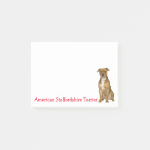 Grauer Amerikanischer Staffordshire Terrier Hund - Post-it Klebezettel