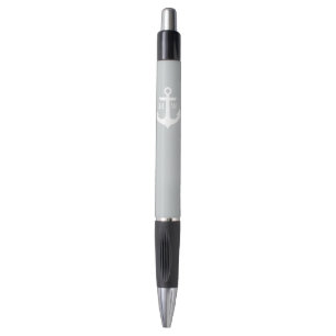 Grauer Anker mit Monogramm Kugelschreiber