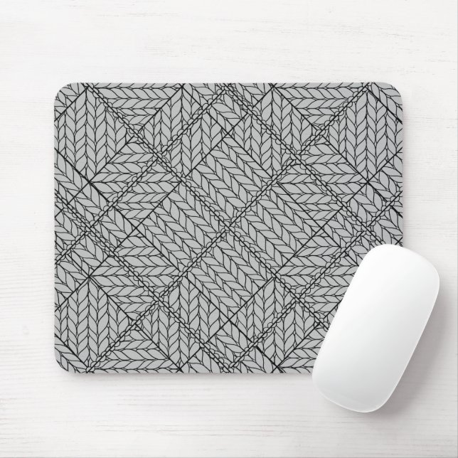 GRAUER ARGYLE-STRICKMAUSPAD MOUSEPAD (Mit Mouse)