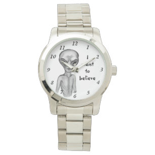 Grauer Außerirdischer, ich will glauben Armbanduhr