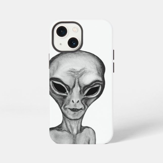 Grauer Außerirdischer iPhone Hülle (Rückseite)