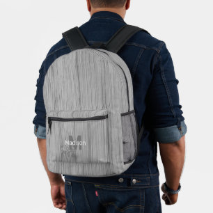 Grauer Bambusholzdruck, kundenspezifischer Monogra Bedruckter Rucksack