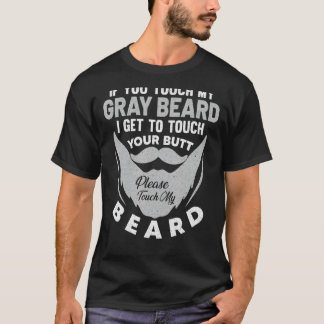 Grauer Bärenbart Hipster Vollwachsen Grau T-Shirt