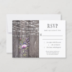 Grauer Barn Wood Violet Lavender Blume Mason Jar RSVP Karte
