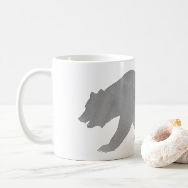 Grauer Bärwatercolor-Kaffee-Tassen-AlaskaGrizzly Kaffeetasse (Mit Donut)