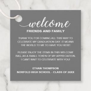 Grauer Begrüßungstablett Abschluss aus der Town Gu Geschenkanhänger