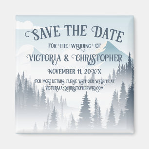 Grauer Bergnebel Wilderness Winter Save the Date Magnet