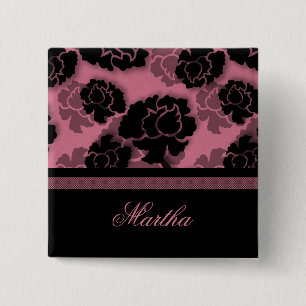 Grauer Blütendekadenz-Knopf, rosa Button