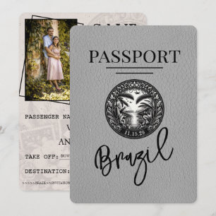 Grauer Brasilien-Pass Save the Date
