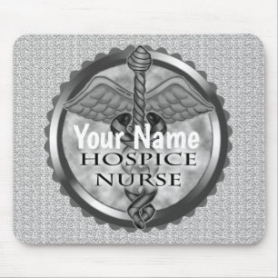Grauer Caduceus Hospiz Krankenschwester Mousepad