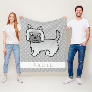 Grauer Cairn Terrier Hund Illustration Benutzerdef Fleecedecke
