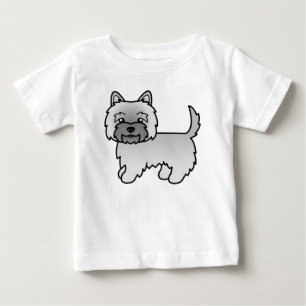 Grauer Cairn Terrier Hund Süße Cartoon Zeichnung Baby T-shirt